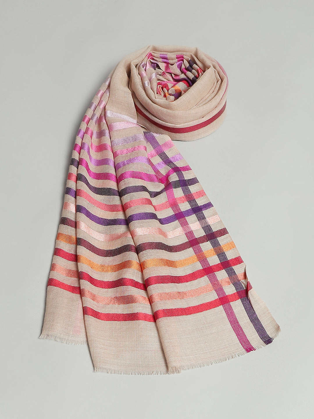 Women Multicolor Self Design Stole