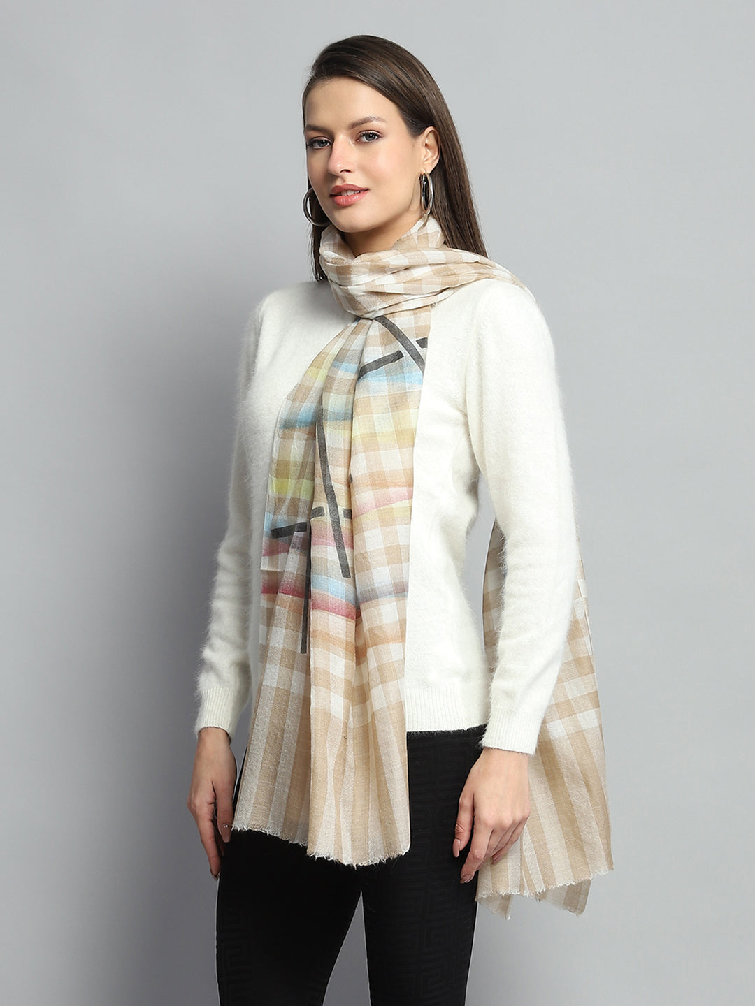 Women Multicolor Self Design Stole