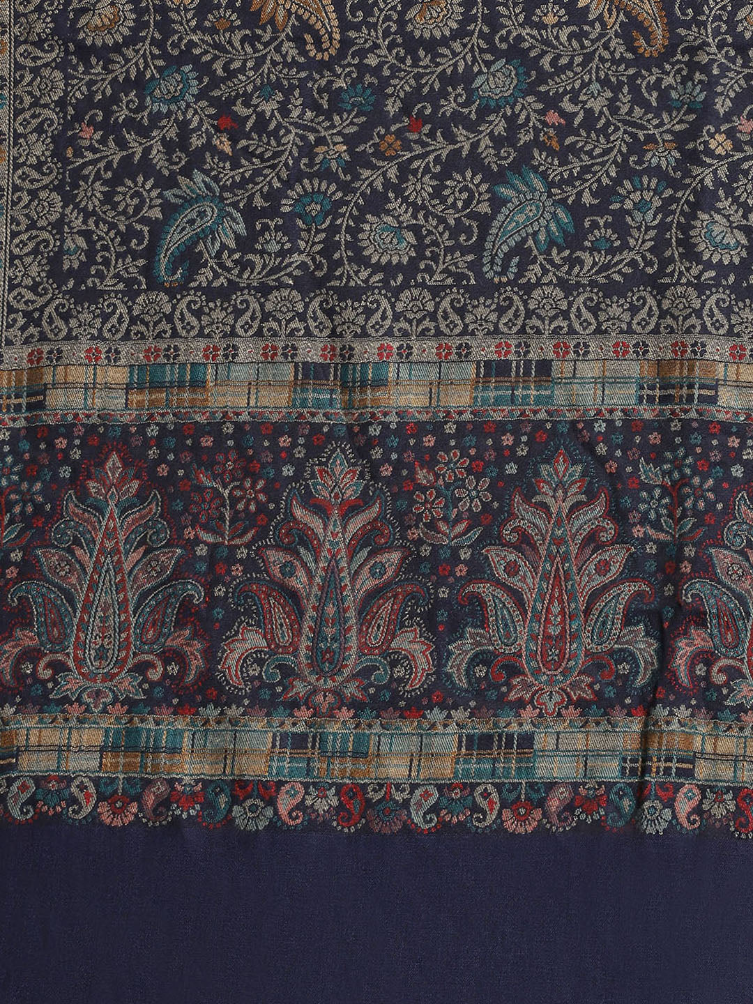 Women Black Self Design Stole