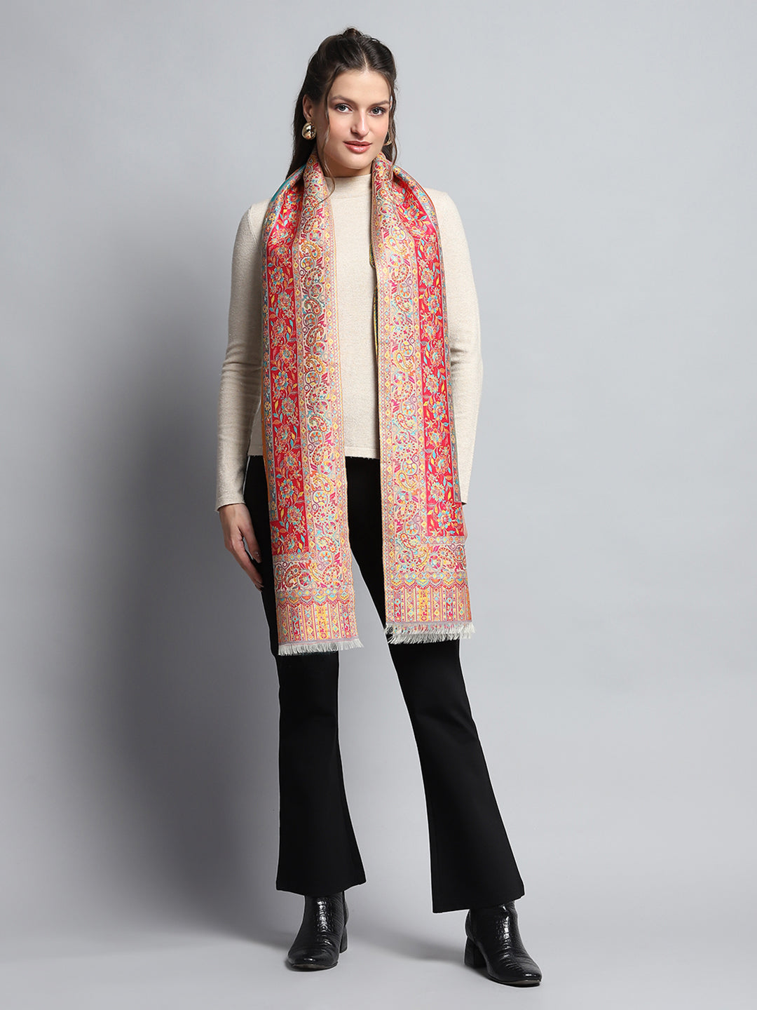 Women Multicolor Self Design Stole