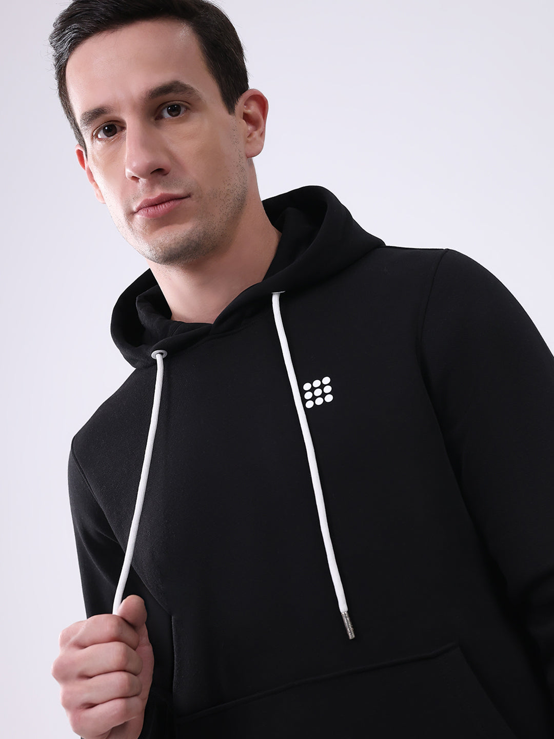 Rock.it Men Black Solid Hooded Full Sleeve Sweatshirt