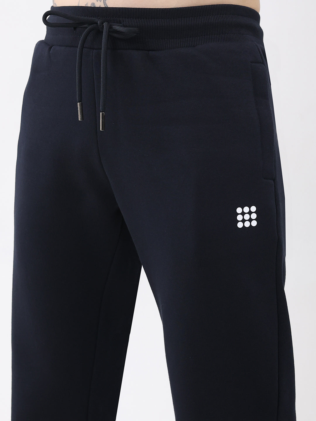 Rock.it Men Navy Blue Solid Round Neck Sleeveless Winter Tracksuit