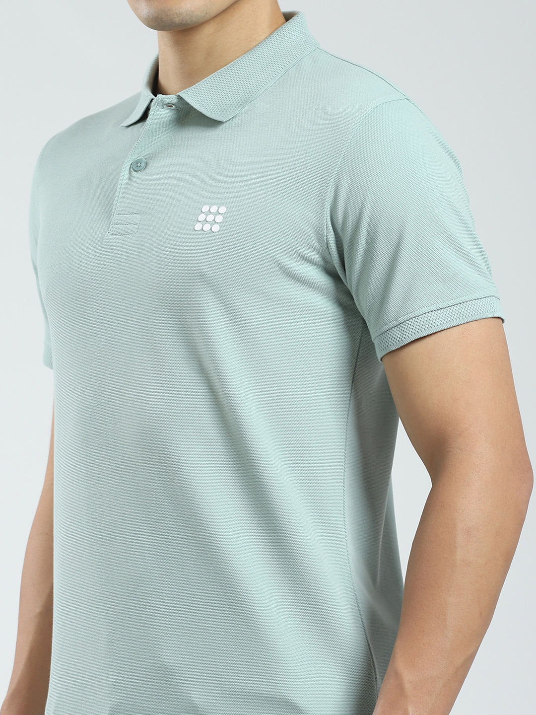 Rock.it Men Green Solid Collar Half Sleeve T-Shirt