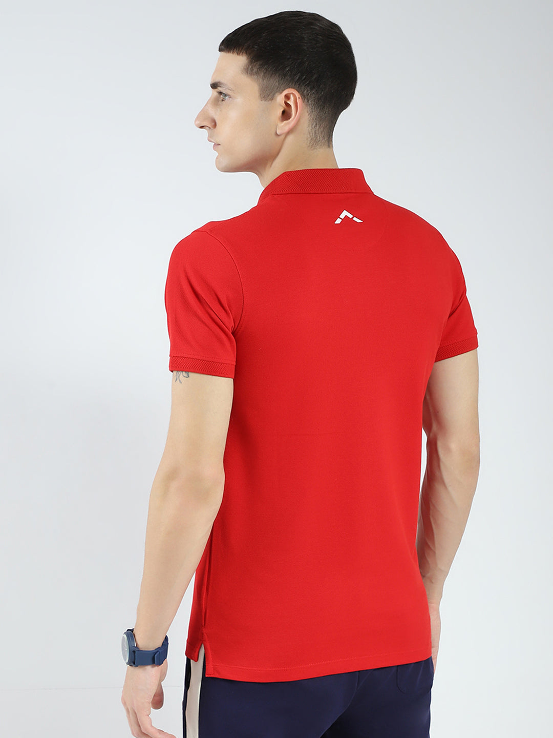 Rock.it Men Red Solid Collar Half Sleeve T-Shirt
