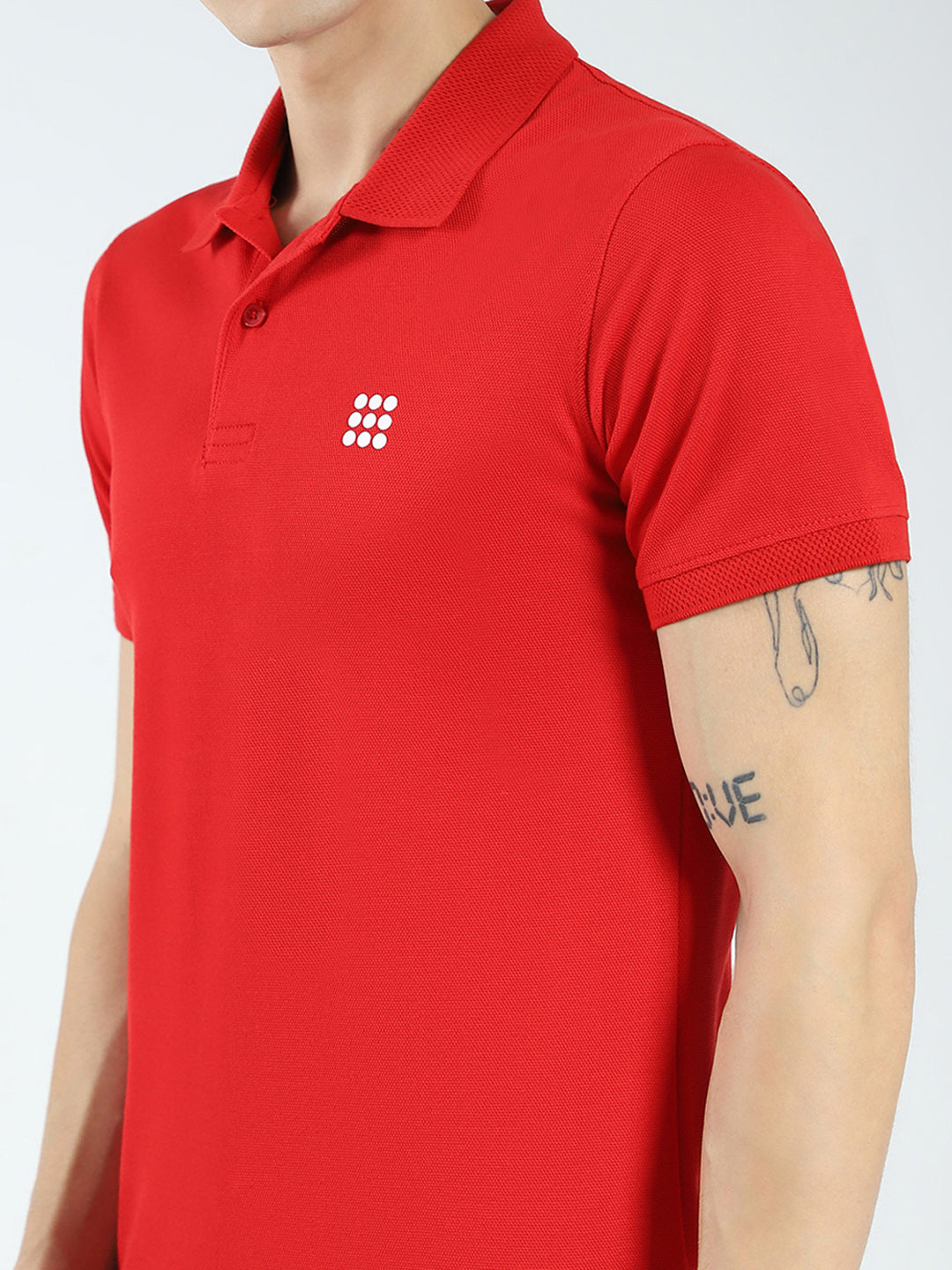 Rock.it Men Red Solid Collar Half Sleeve T-Shirt