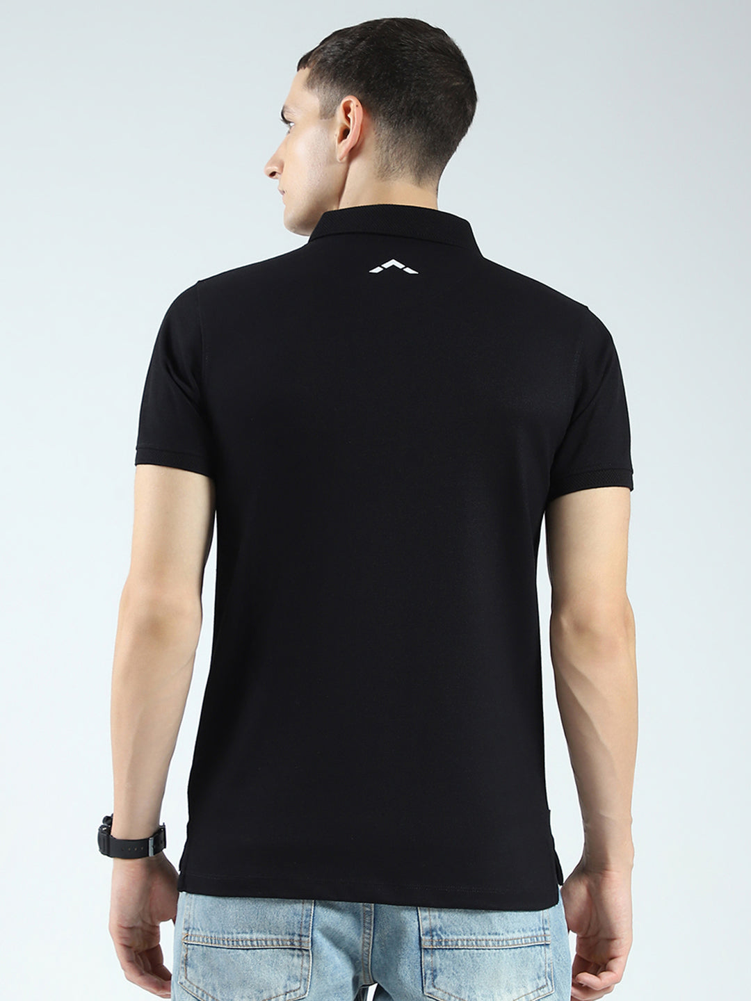 Rock.it Men Black Solid Collar Half Sleeve T-Shirt