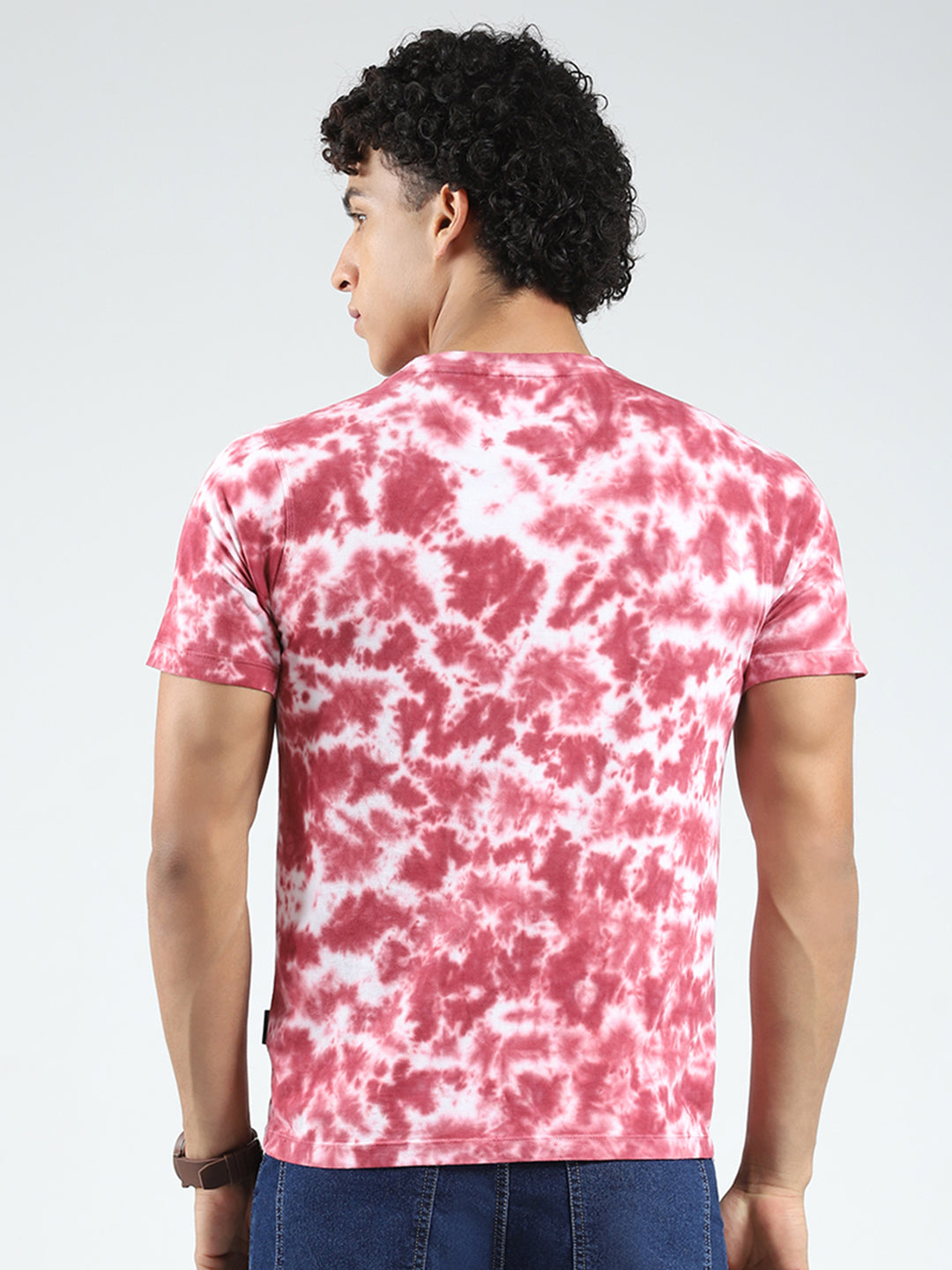 Rock.it Men Maroon Printed Round Neck Half Sleeve T-Shirt