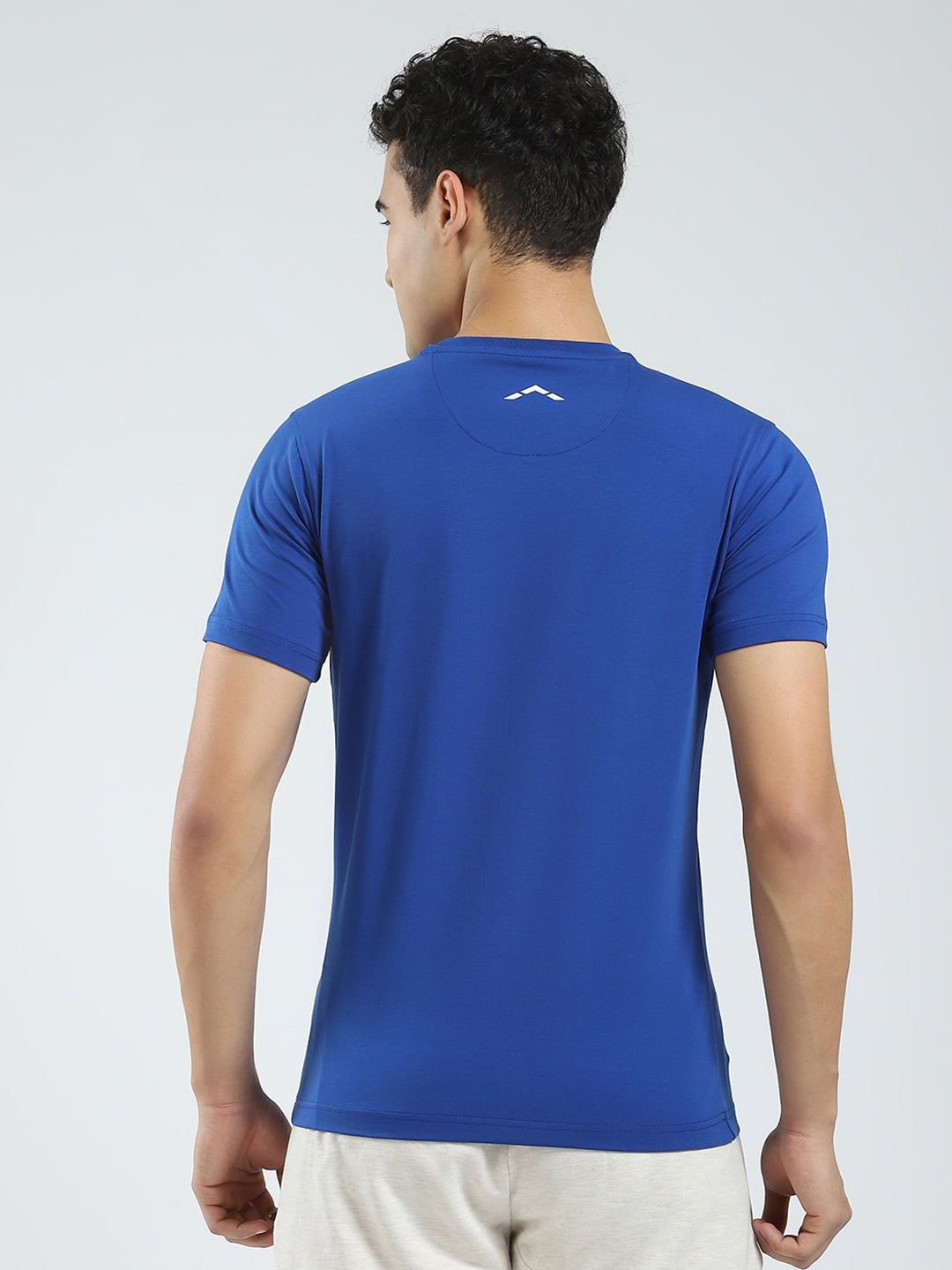 Rock.it Men Blue Solid Round Neck Half Sleeve T-Shirt