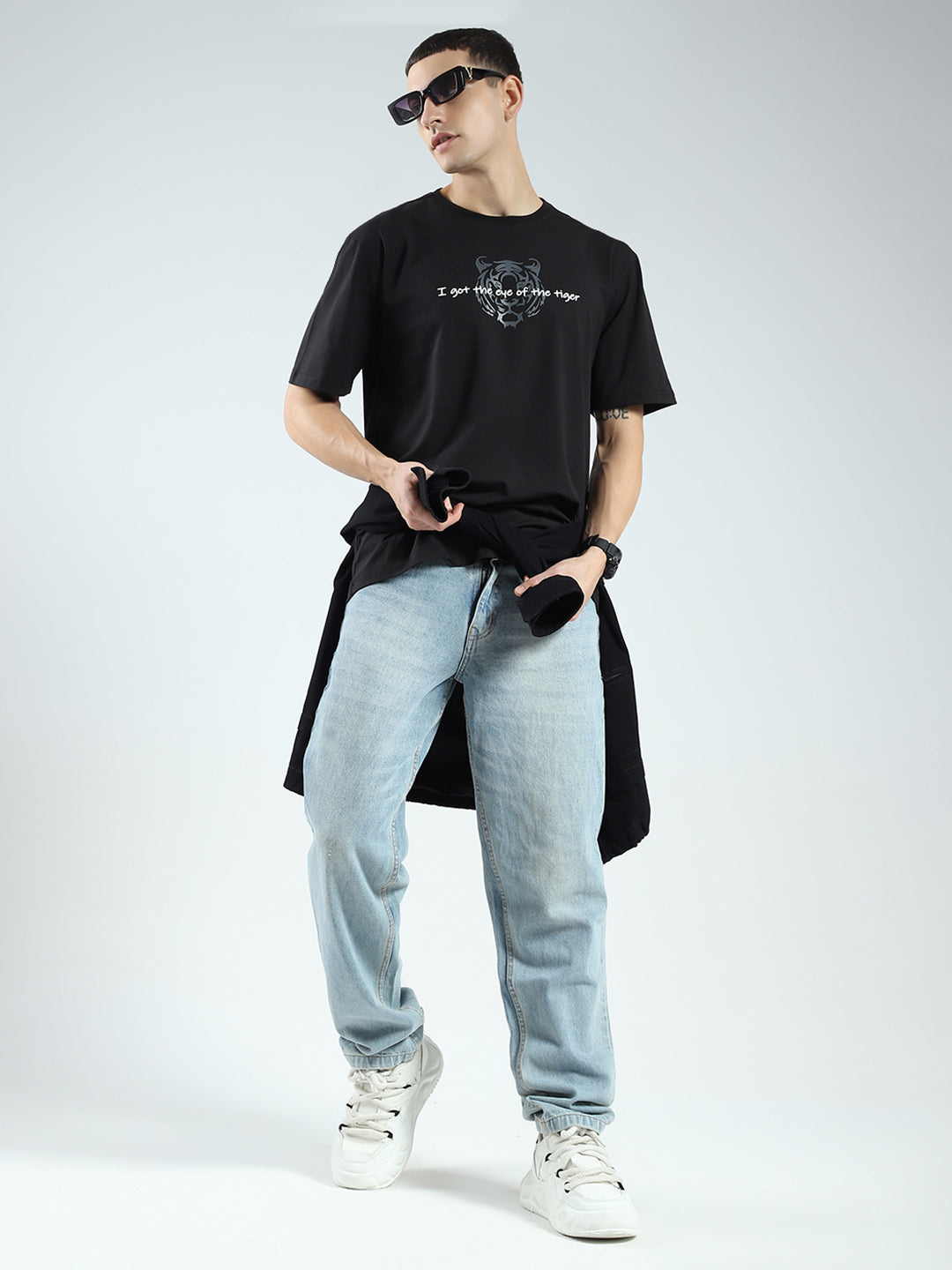 Rock.it Men Black Printed Round Neck Half Sleeve T-Shirt