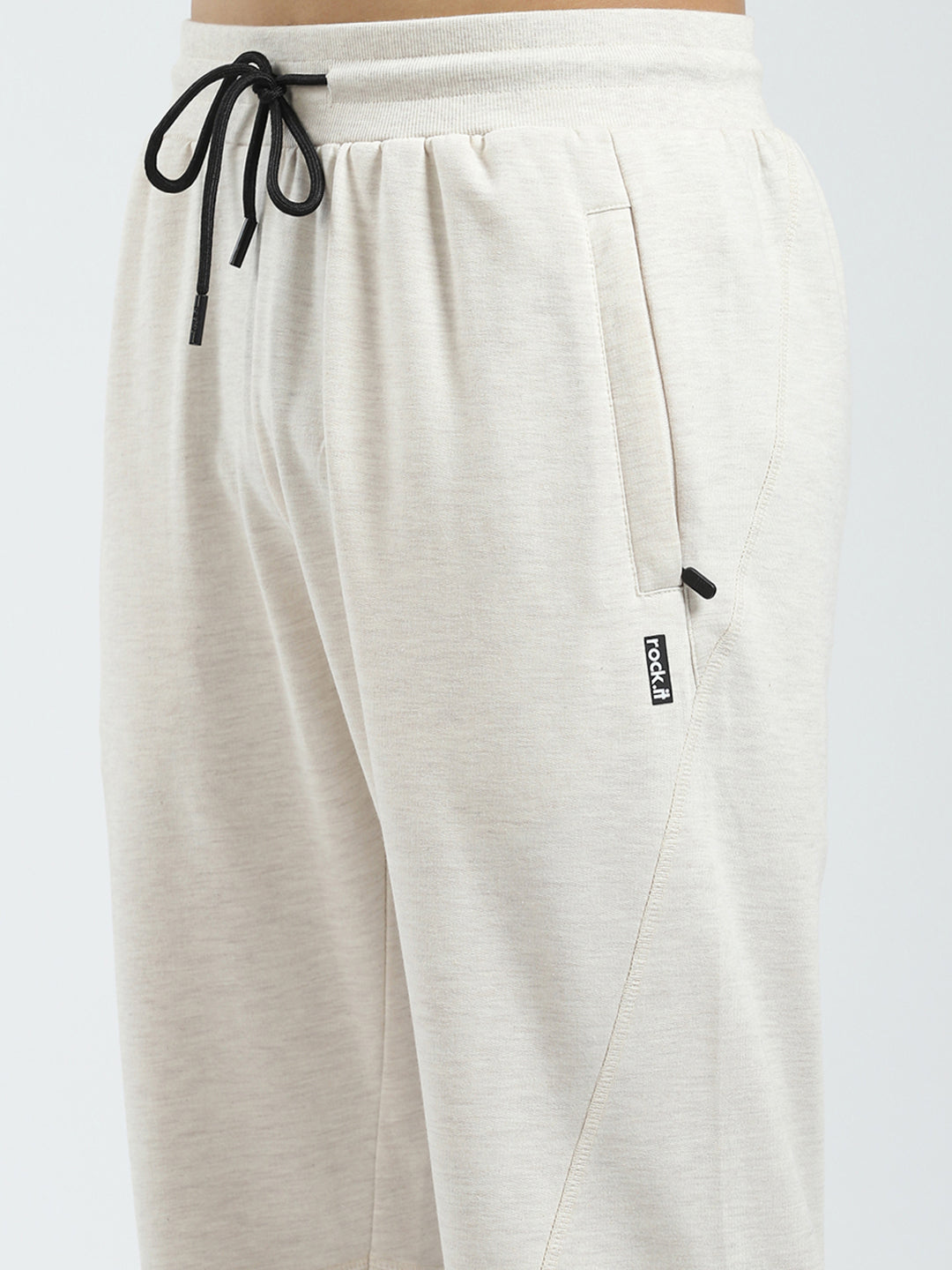 Rock.it Men Beige Solid Regular Fit Lower