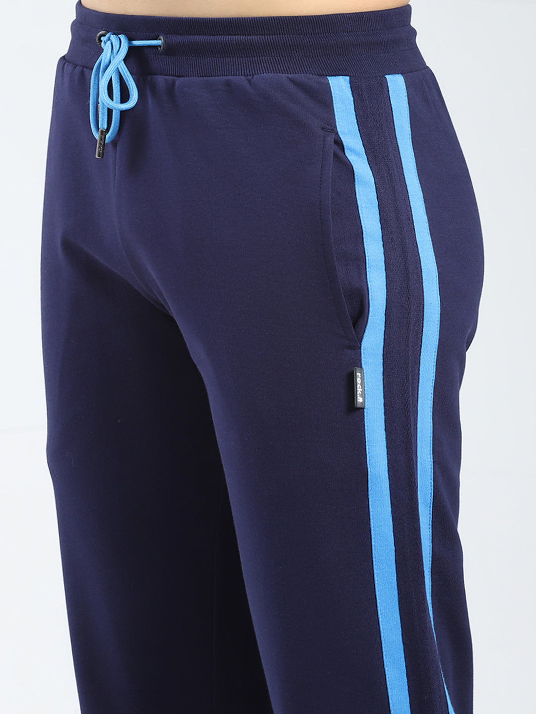 Rock.it Men Navy Blue Solid Regular Fit Lower