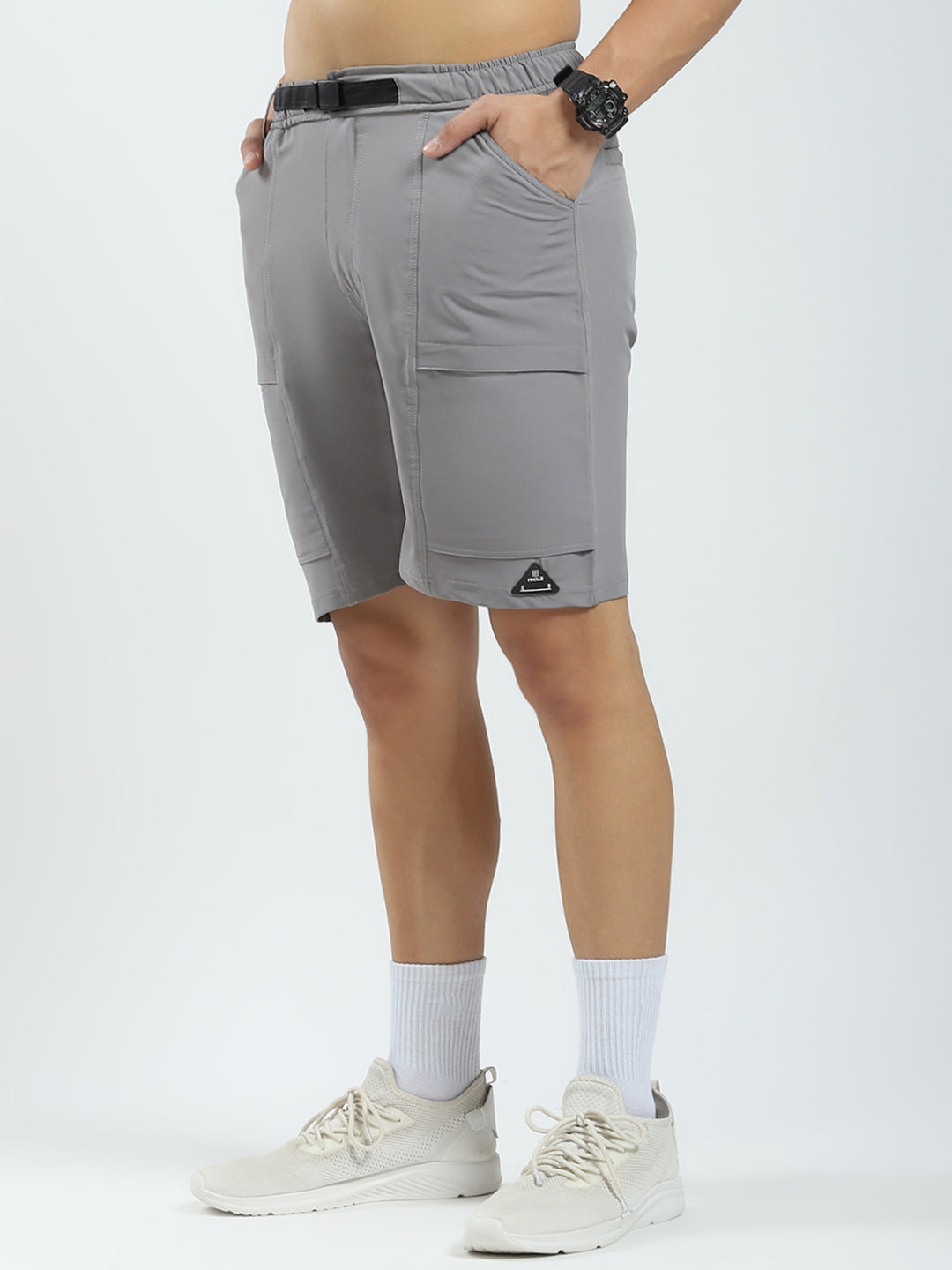 Rock.it Men Grey Solid Regular Fit Short