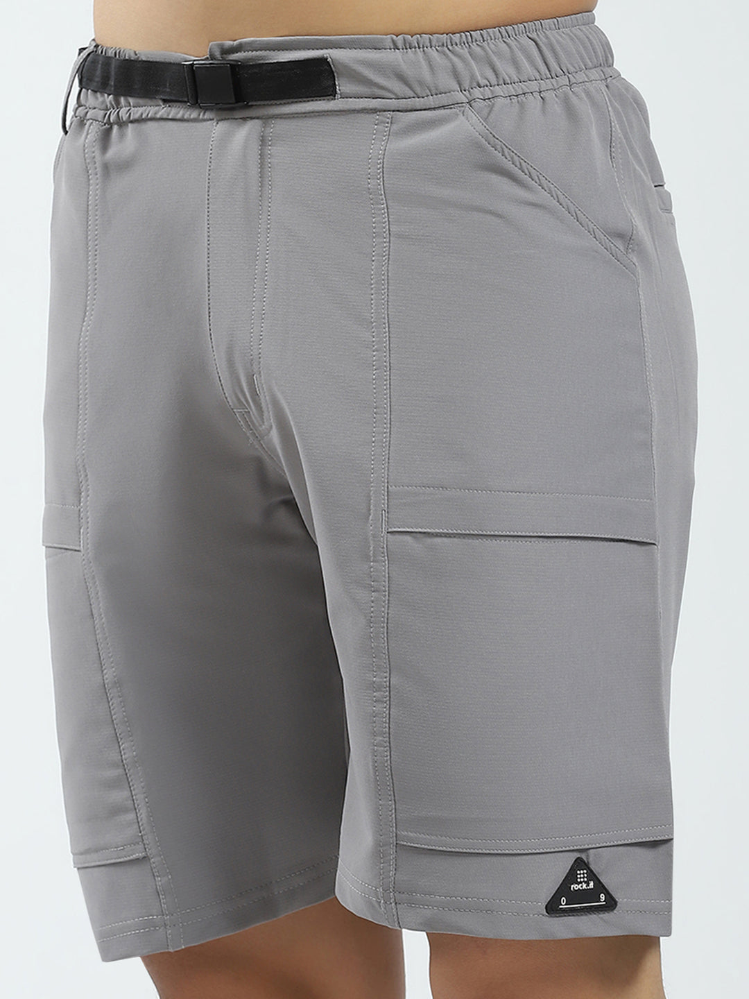 Rock.it Men Grey Solid Regular Fit Short