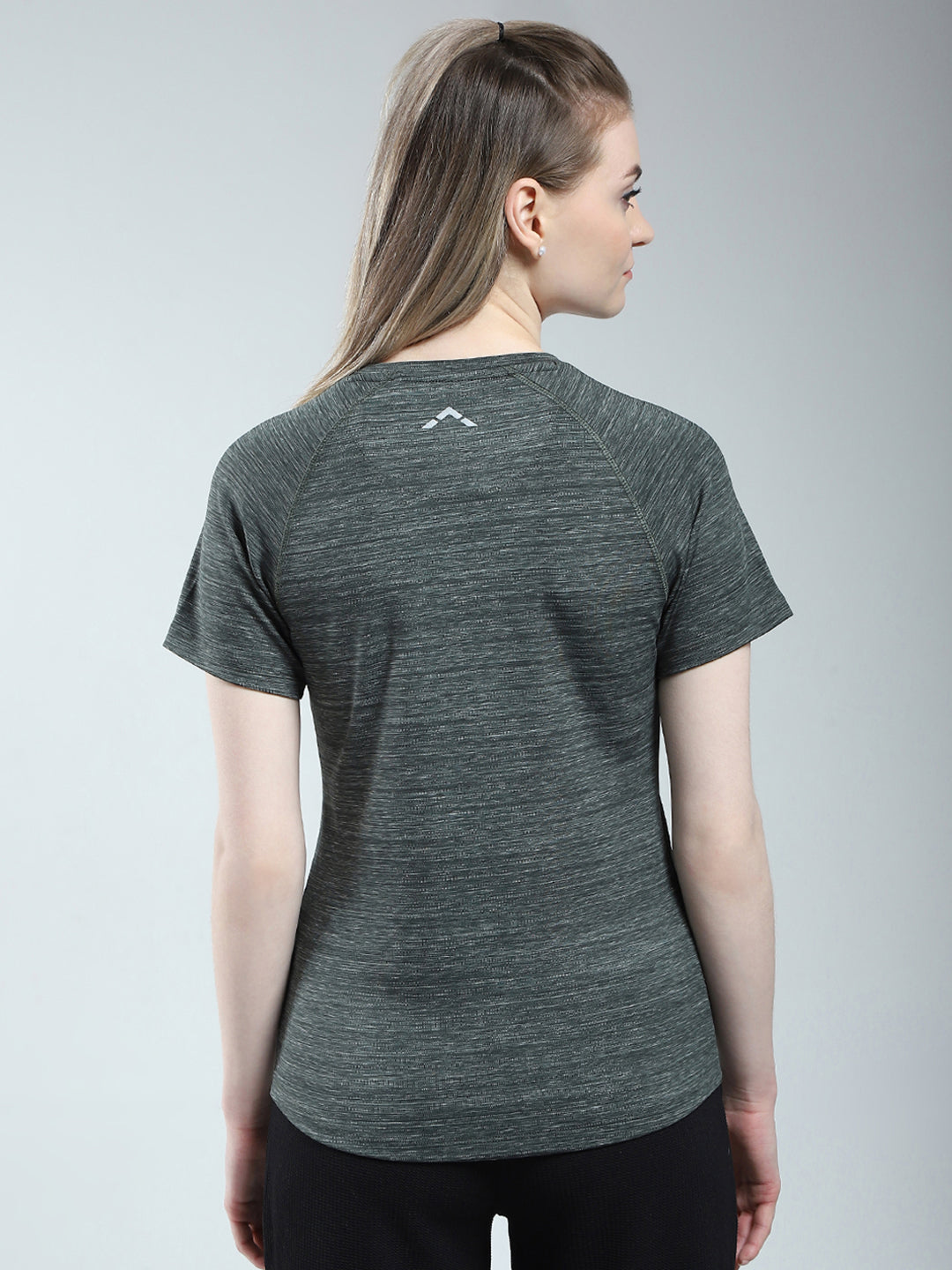 Rock.it Women Green Solid Round Neck Half Sleeve Top