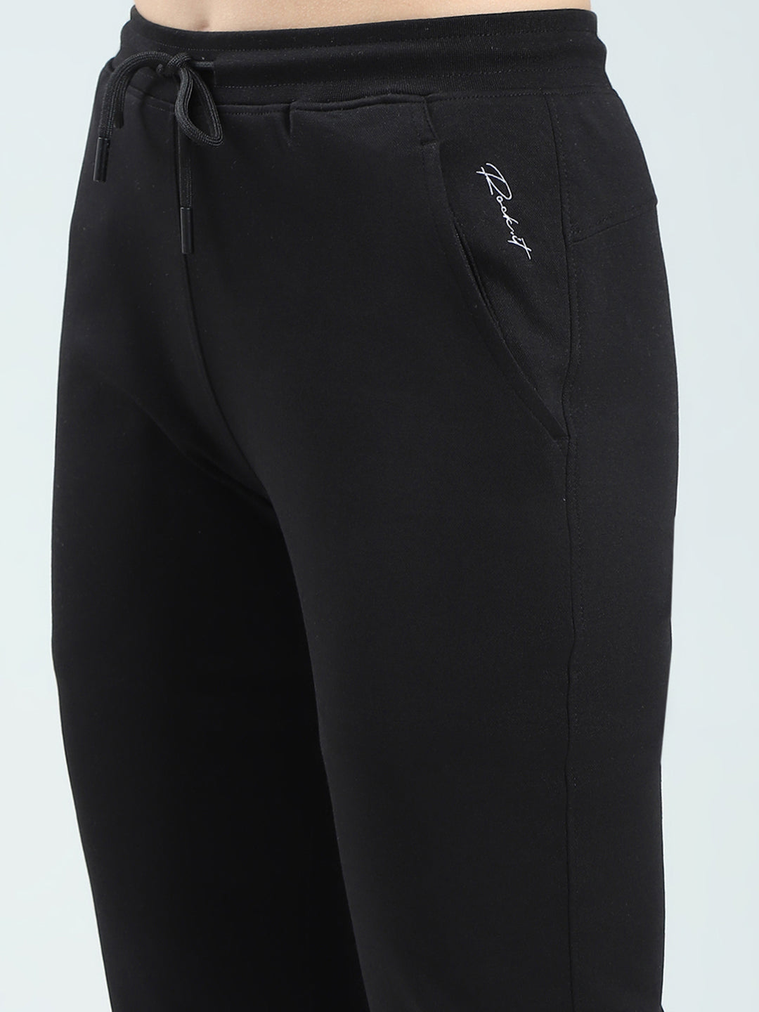 Rock.it Women Black Solid Regular Fit Lower