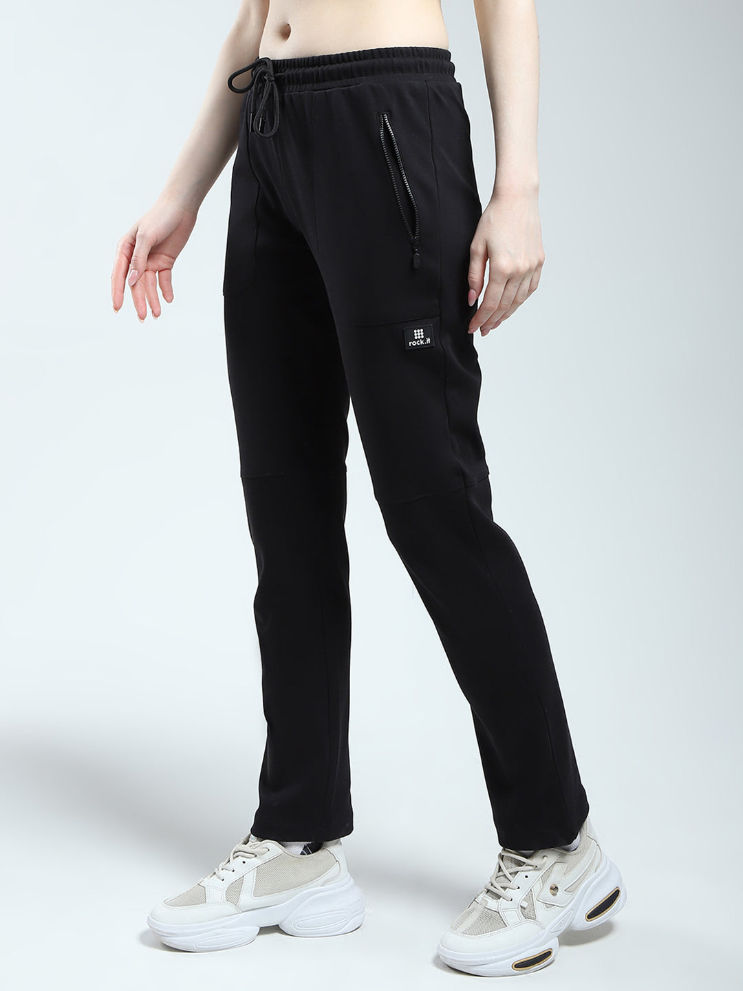 Rock.it Women Black Solid Regular Fit Lower