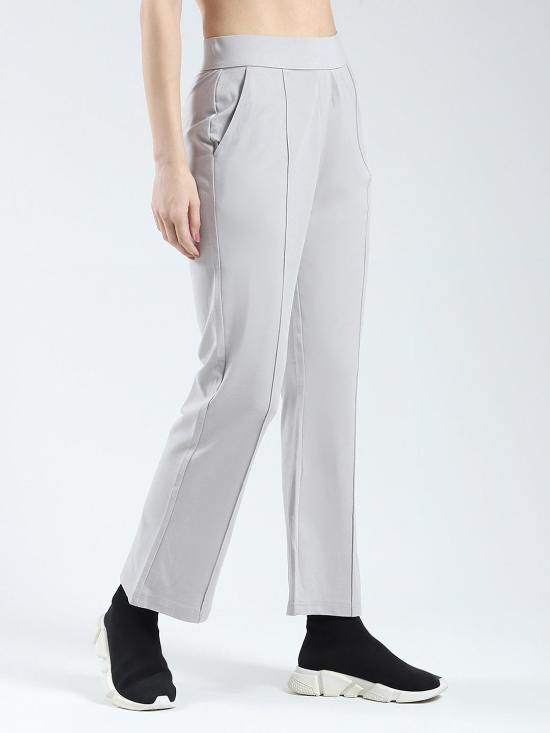 Rock.it Women Grey Solid Regular Fit Pant