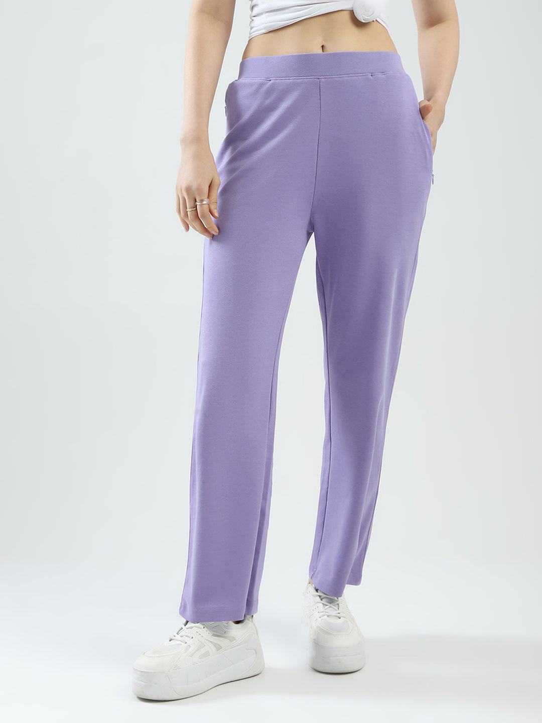 Rock.it Women Purple Solid Regular Fit Lower