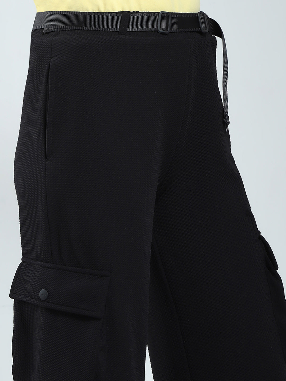 Rock.it Women Black Self Design Regular Fit Lower