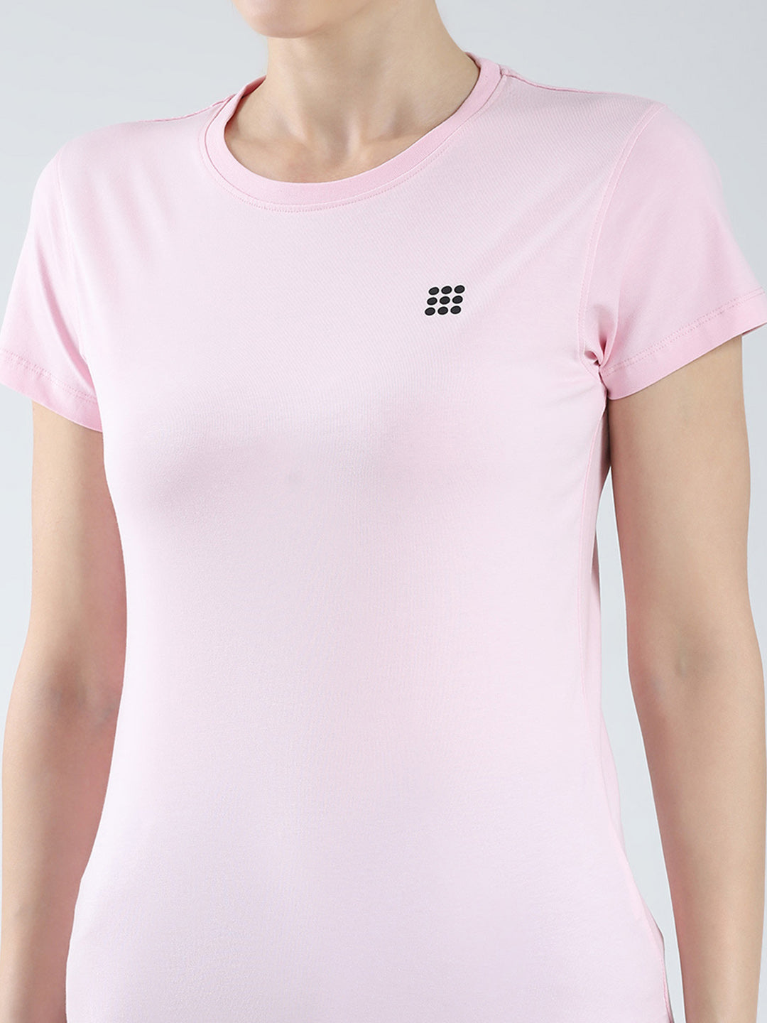 Rock.it Women Pink Solid Round Neck Half Sleeve Top
