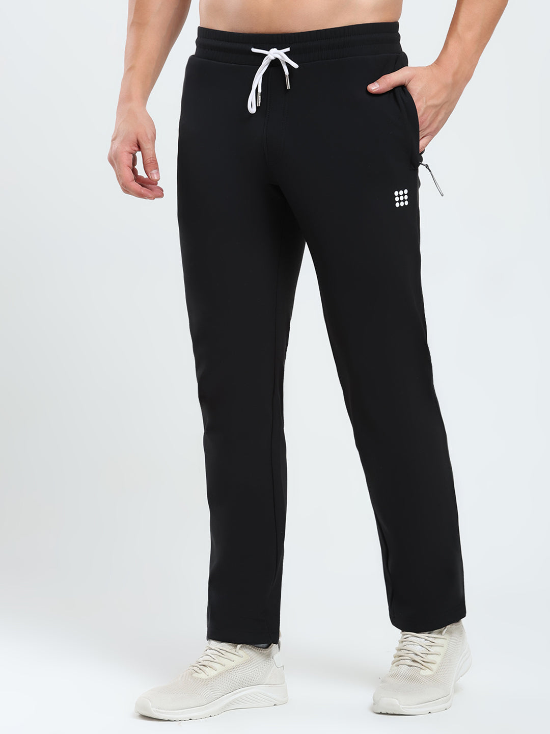 Rock.it Men Black Solid Mock Neck Full Sleeve Winter Tracksuit