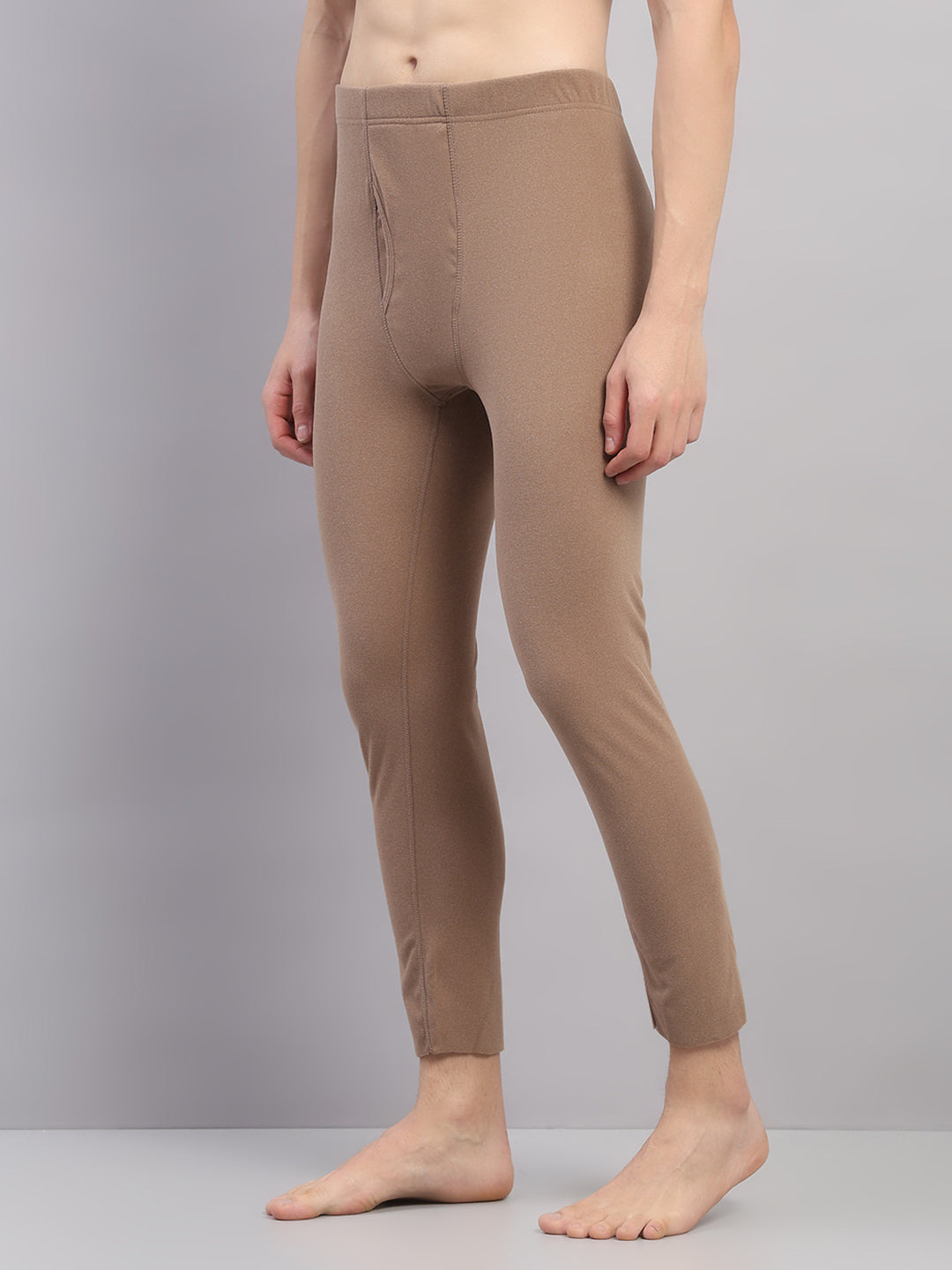 Rock.it Men Beige Solid Regular Fit Thermal Lower