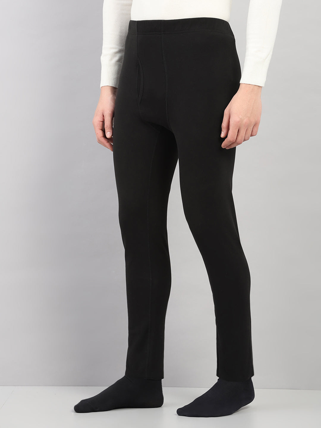 Rock.it Men Black Solid Regular Fit Thermal Lower