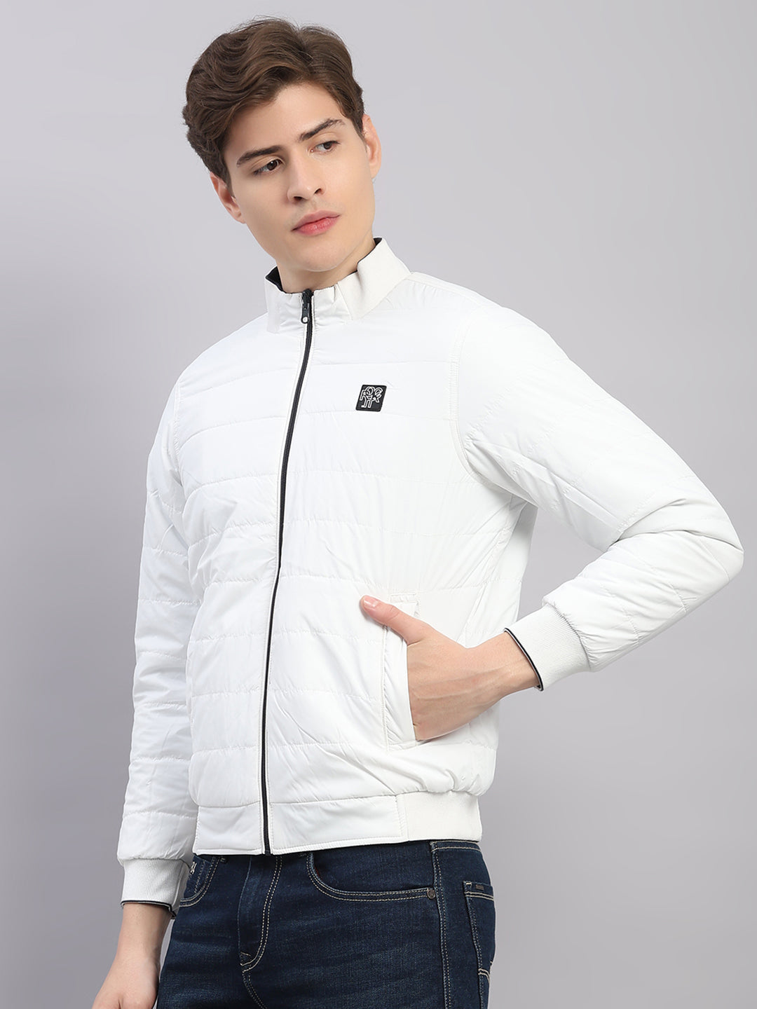 Rock.it Men Navy Blue Solid Hooded Full Sleeve Reversible Jacket