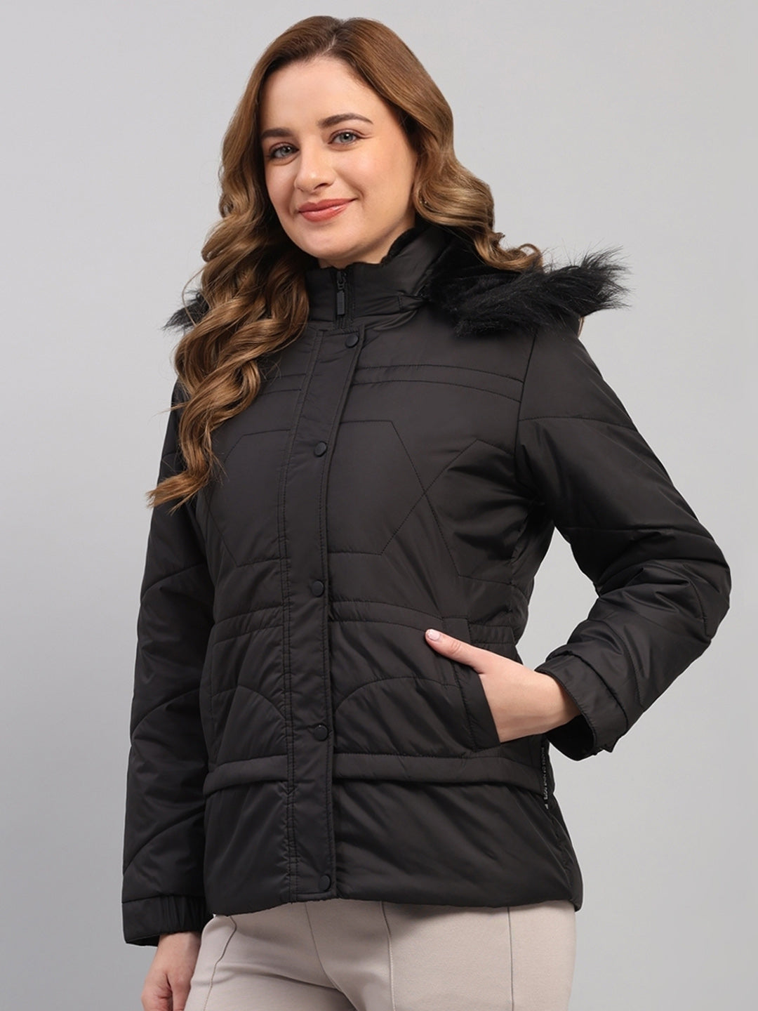 Rock.it Women Black Solid Hooded Full Sleeve Jacket
