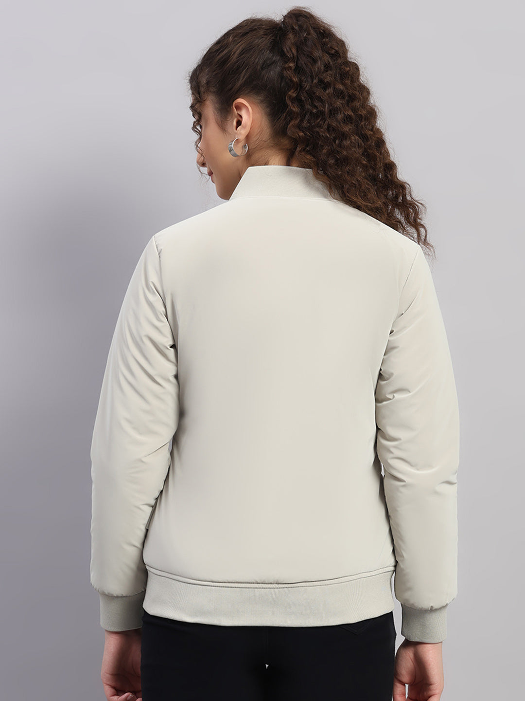 Rock.it Women Beige Solid Collar Full Sleeve Jacket