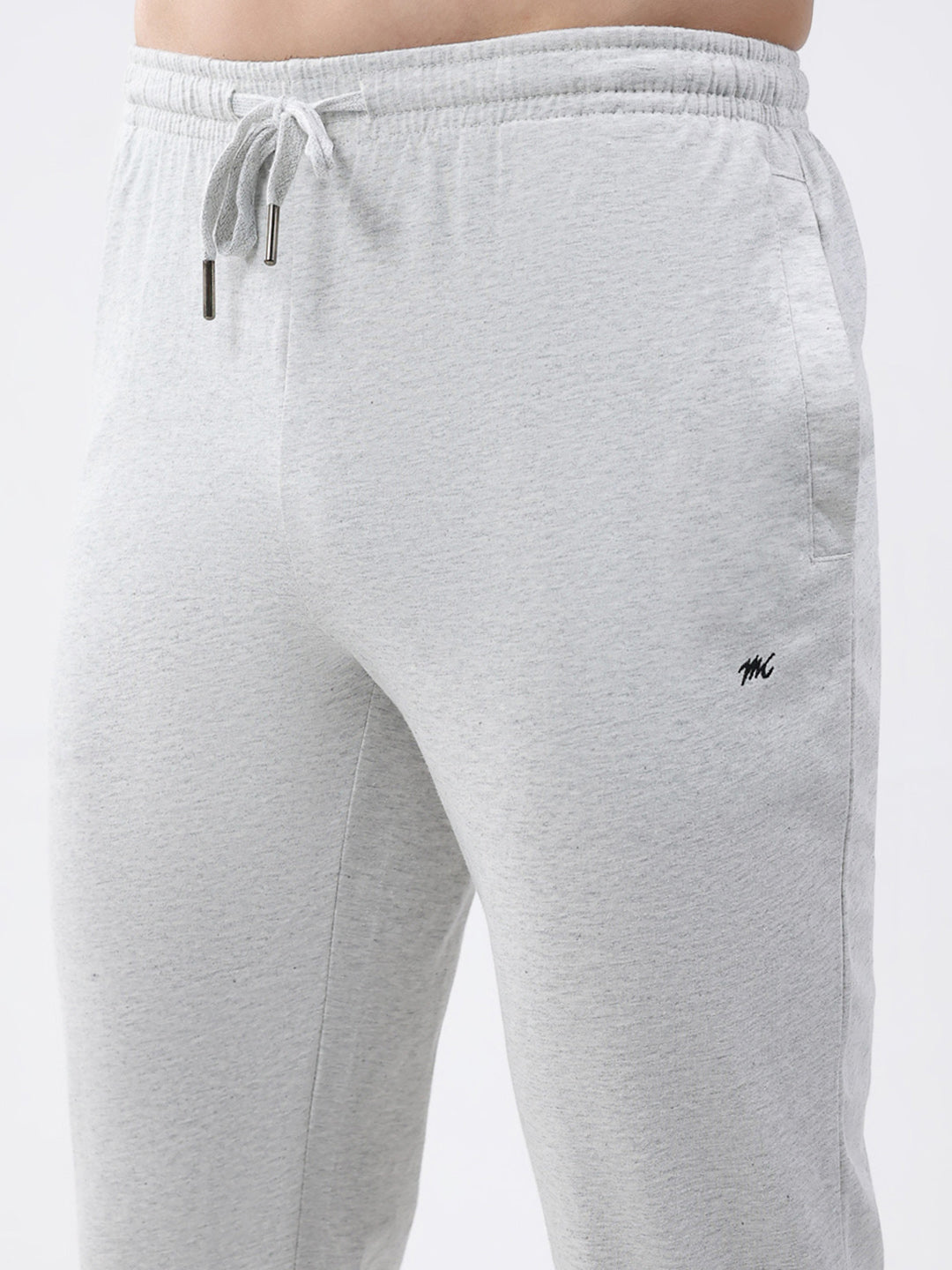 Men Off White Solid Regular Fit Lower