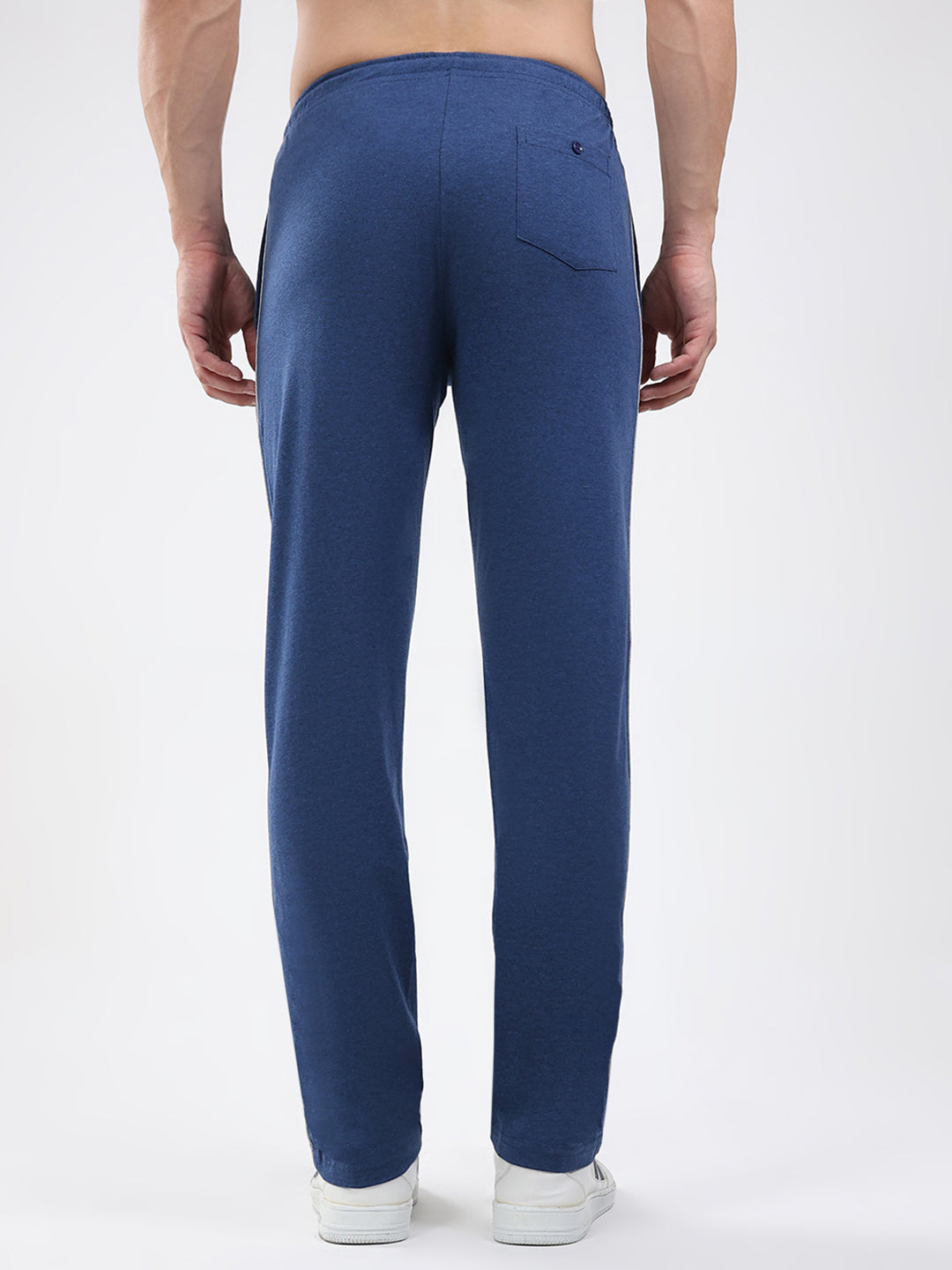 Men Blue Solid Regular Fit Lower