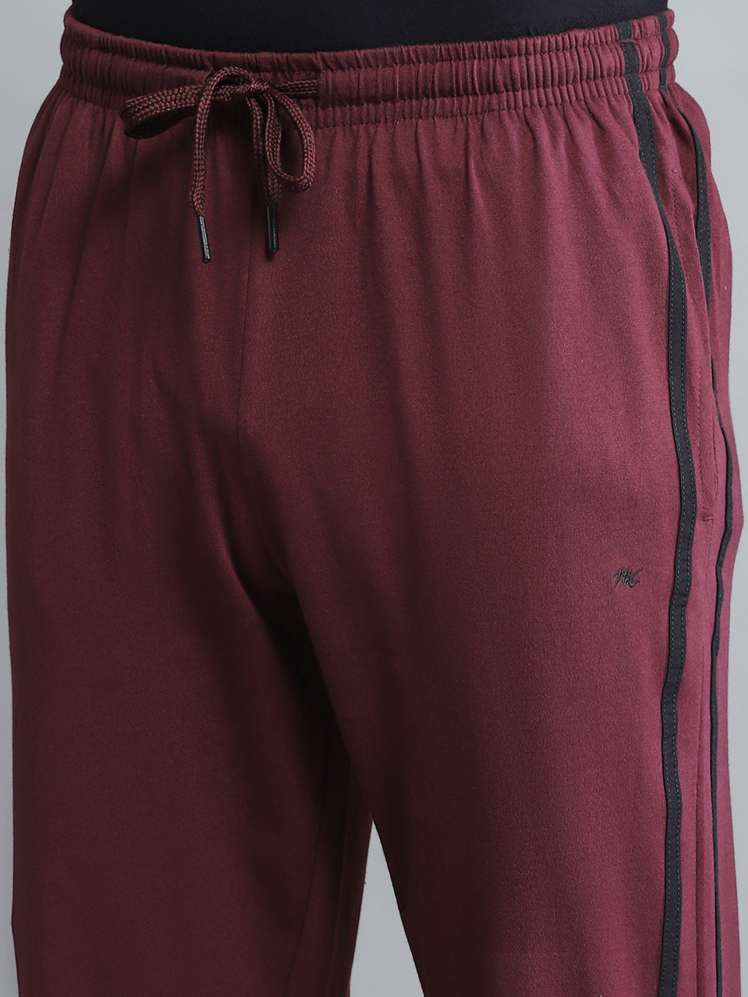 Men Maroon Solid Regular Fit Lower