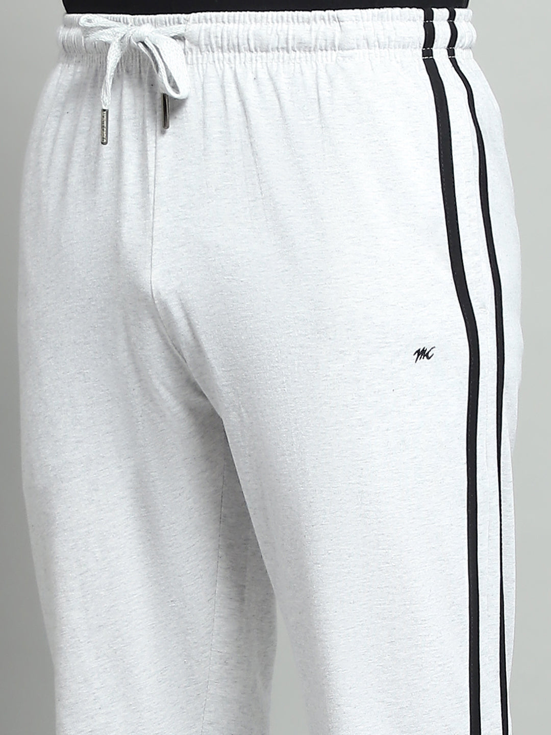 Men Off White Solid Regular Fit Lower