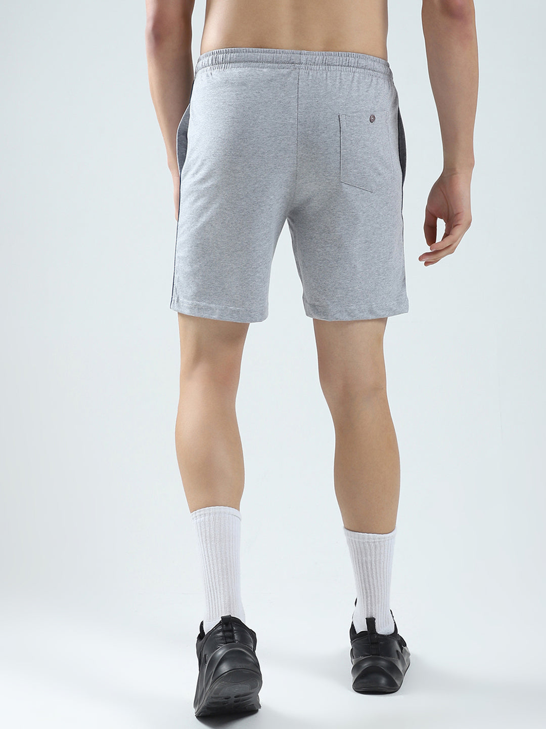 Men Grey Solid Regular Fit Bermuda