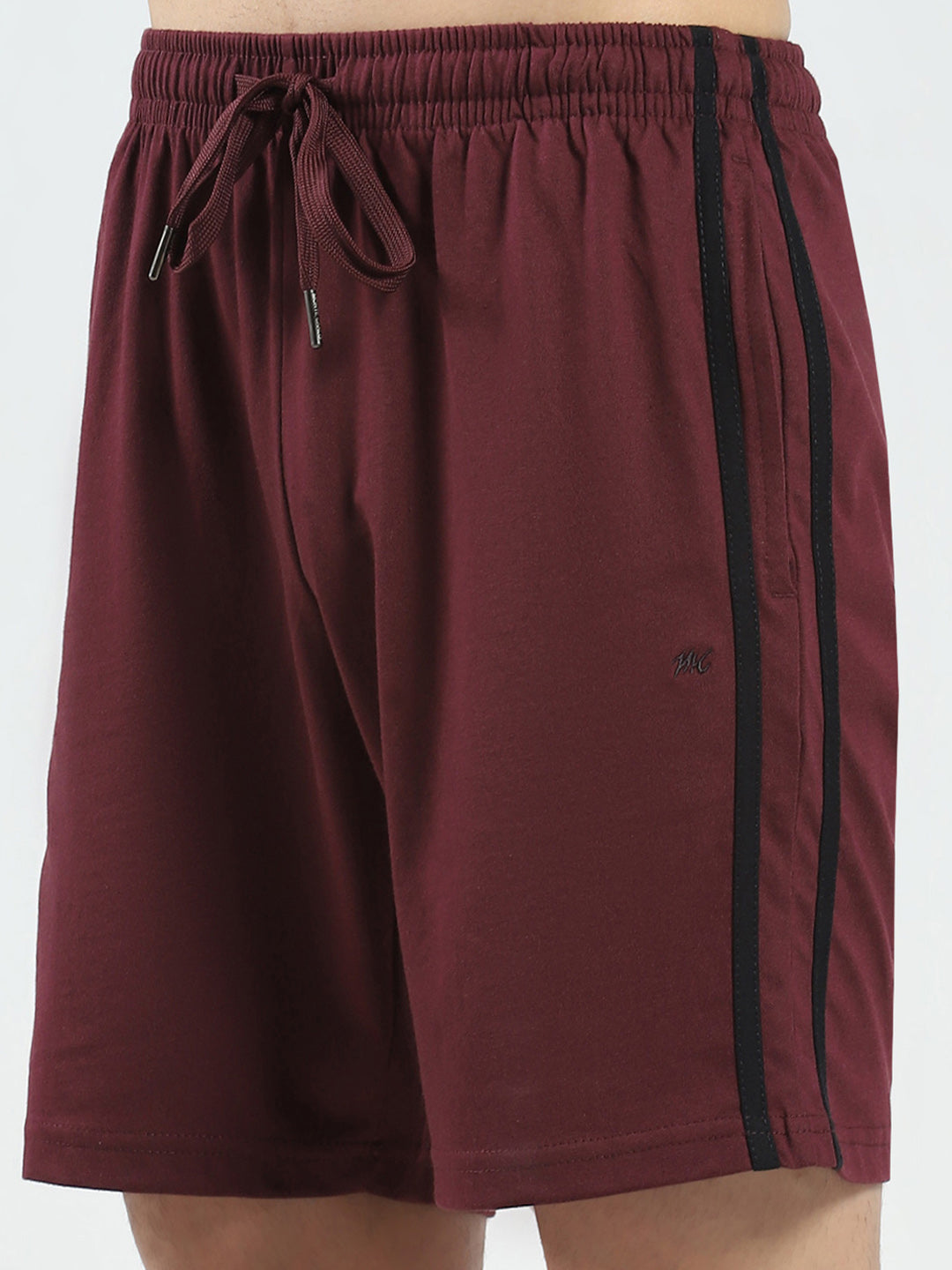 Men Maroon Solid Regular Fit Bermuda