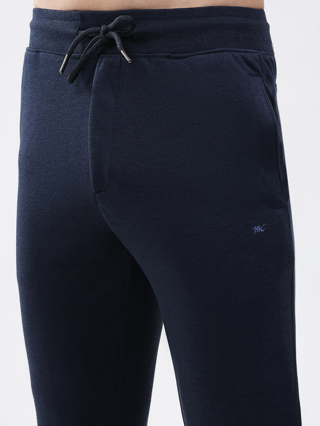 Men Blue Solid Regular Fit Lower