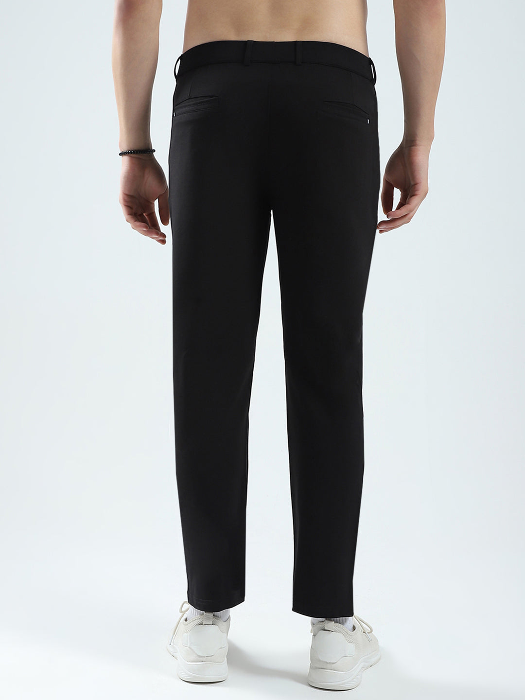 Men Black Solid Regular Fit Lower