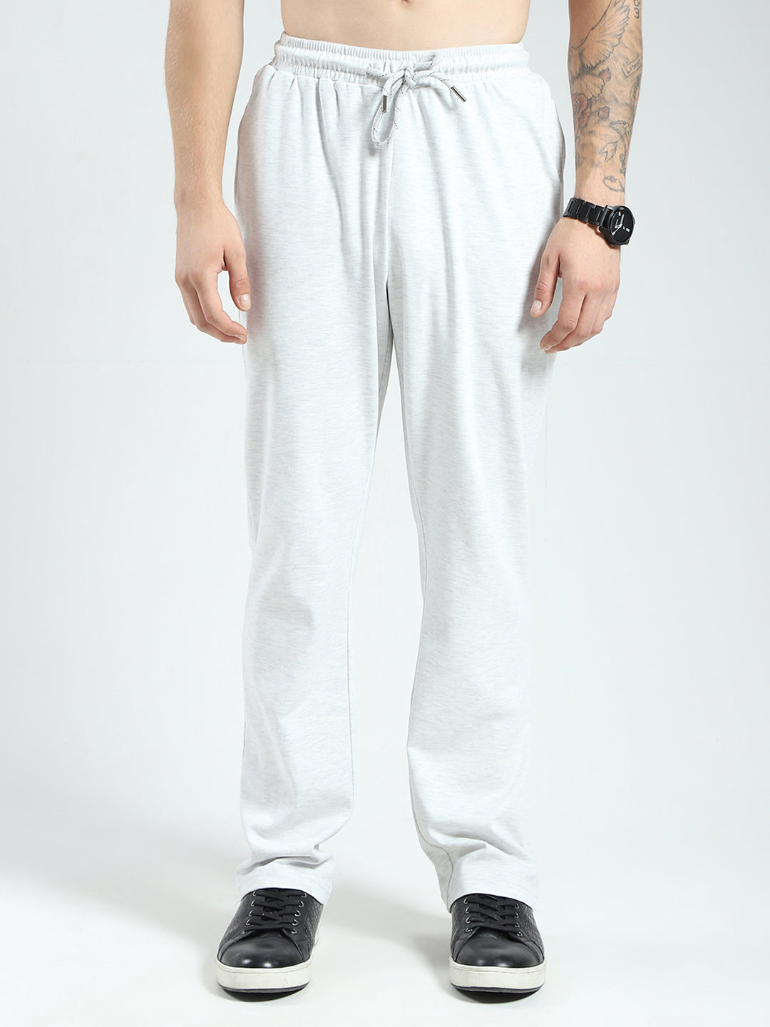 Men Off White Solid Collar Half Sleeve Lower Set