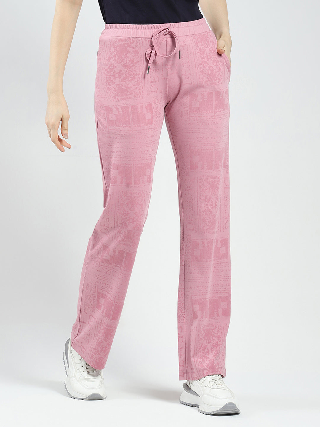 Women Pink Printed Regular Fit Lower