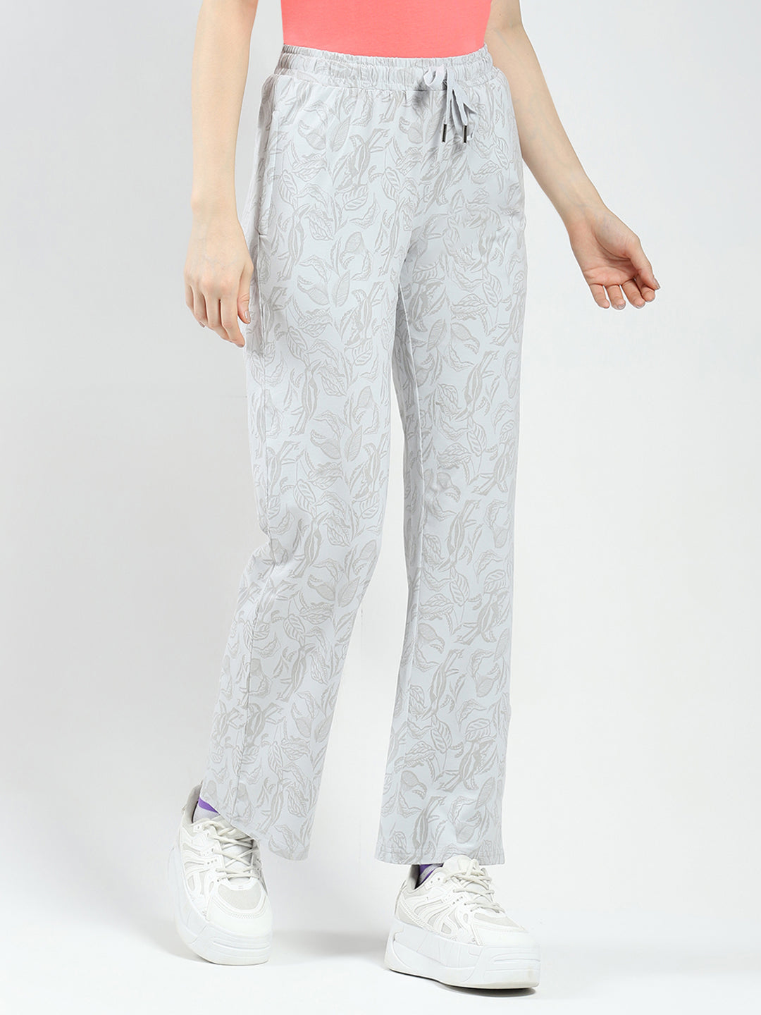 Women Grey Printed Regular Fit Lower