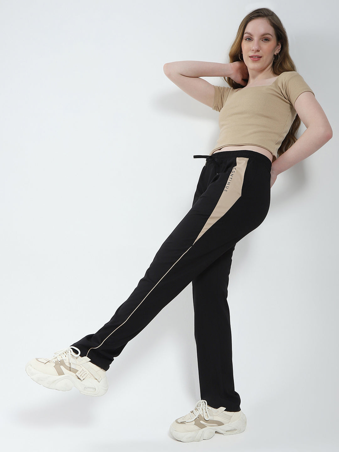 Women Black Solid Regular Fit Lower