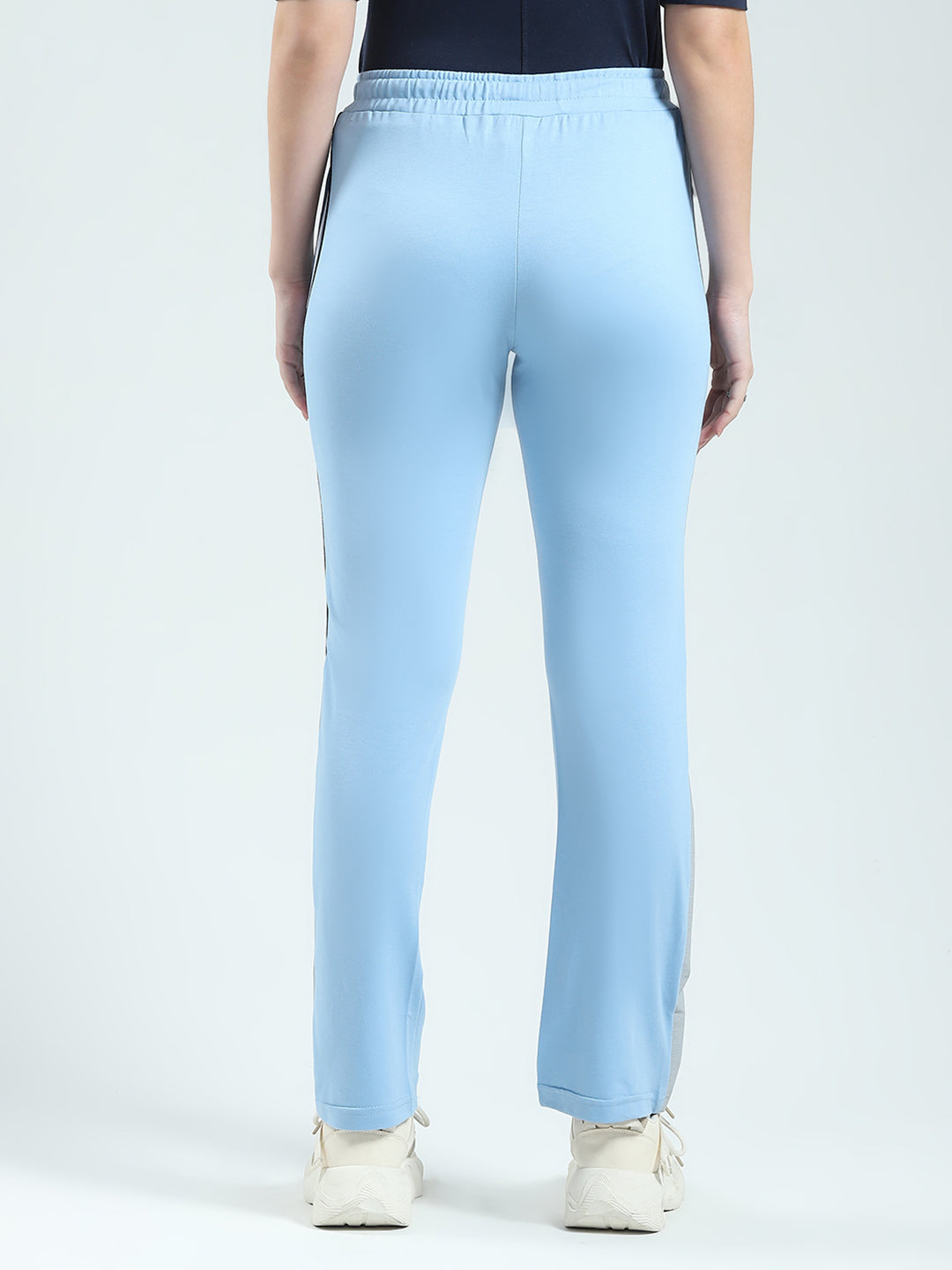 Women Sky Blue Solid Regular Fit Lower