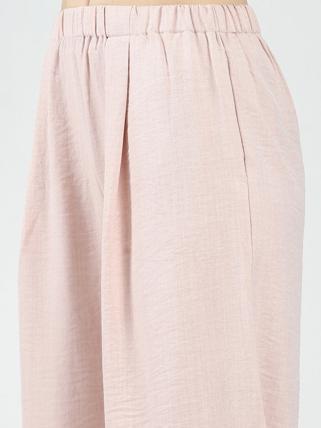 Women Pink Printed Band Neck Sleeveless Cords Set