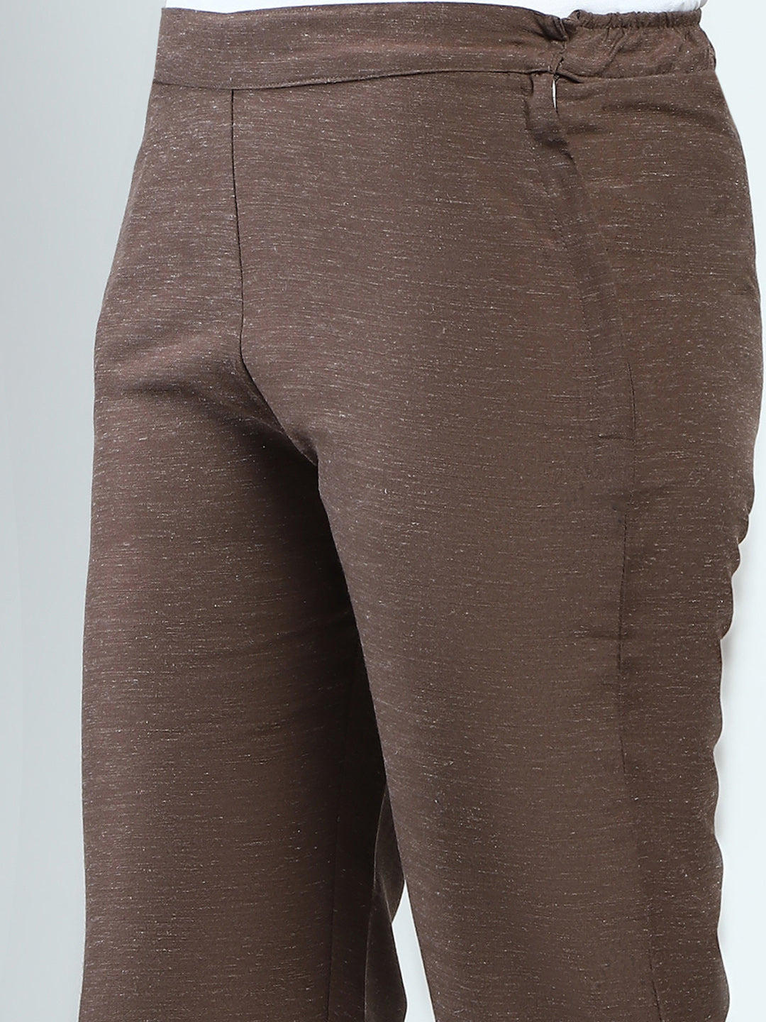 Women Brown Printed Round Neck 3/4th Sleeve Cords Set