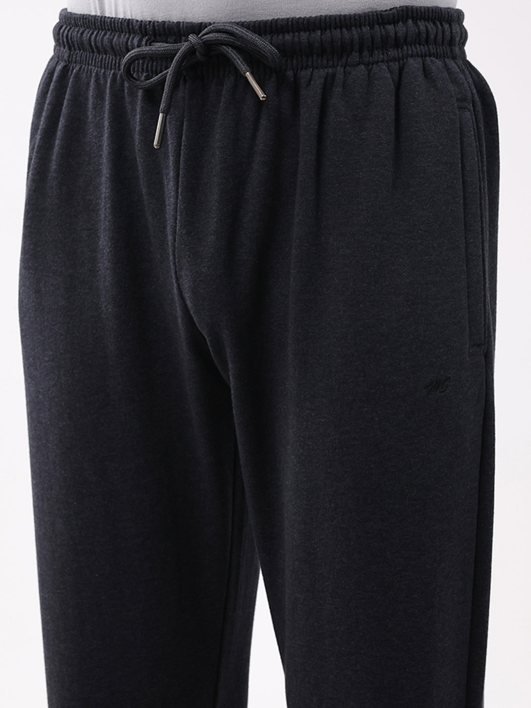 Men Charcoal Solid Regular Fit Winter Lower