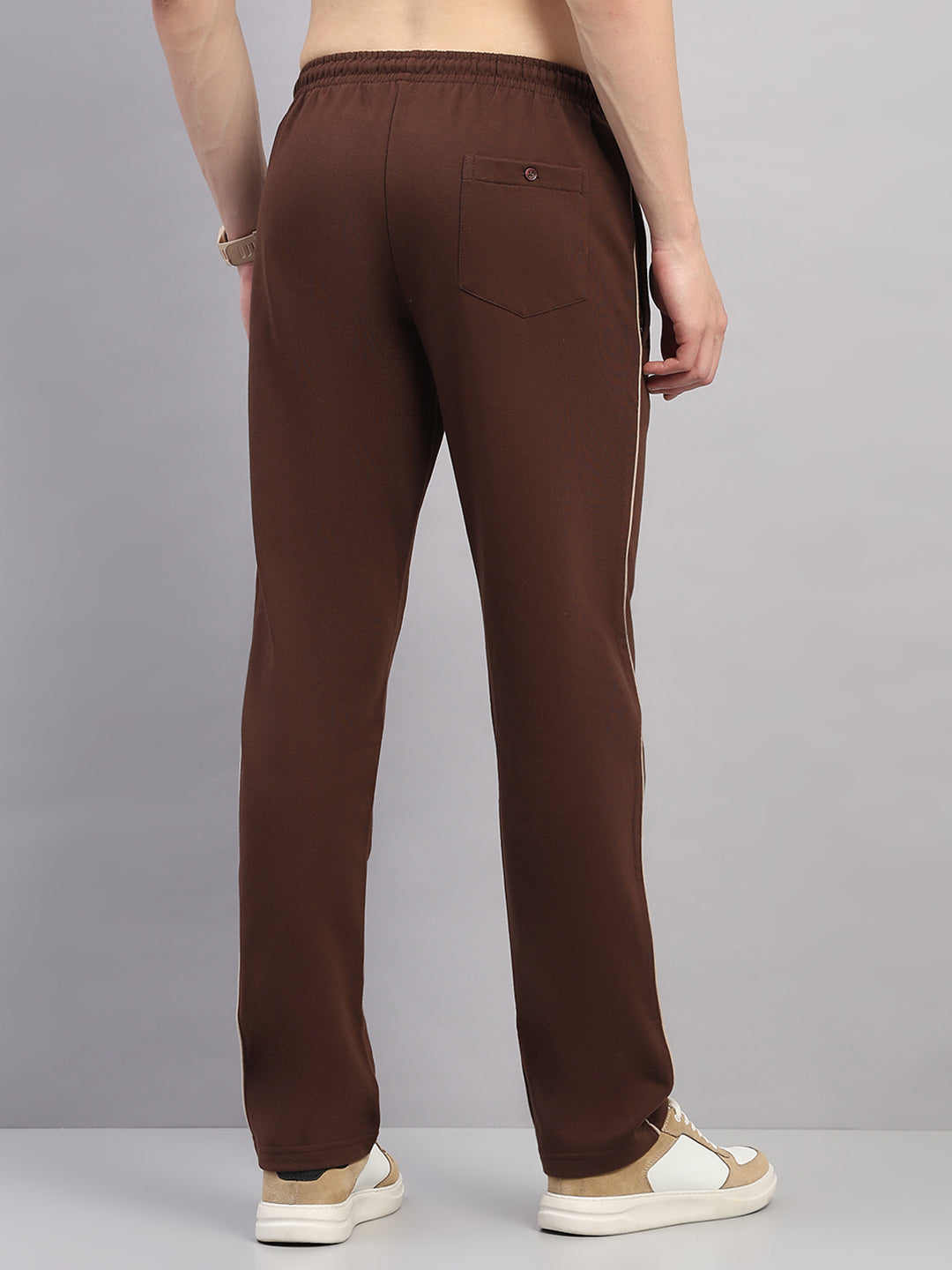 Men Brown Solid Regular Fit Winter Lower