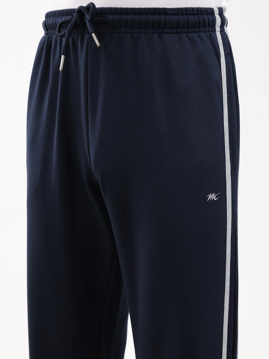 Men Navy Blue Solid Regular Fit Winter Lower