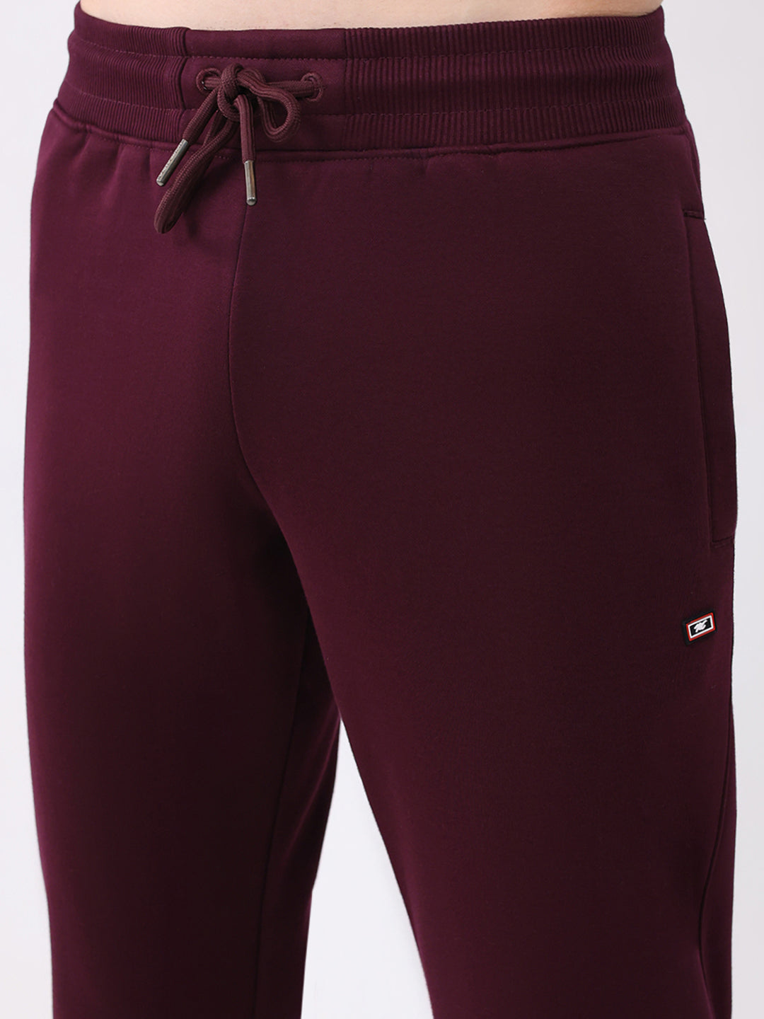 Men Maroon Solid Regular Fit Winter Lower