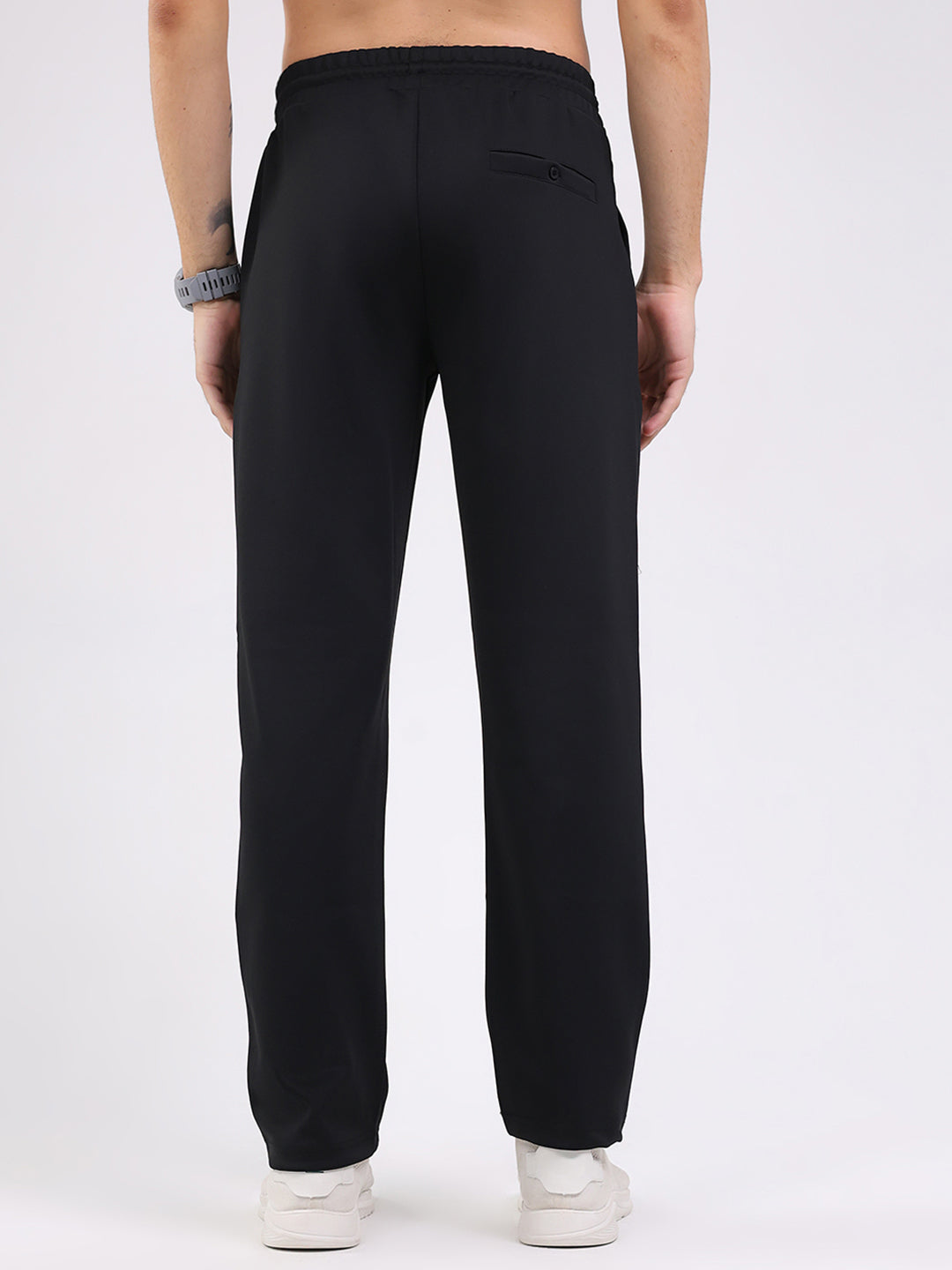 Men Black Solid Regular Fit Winter Lower